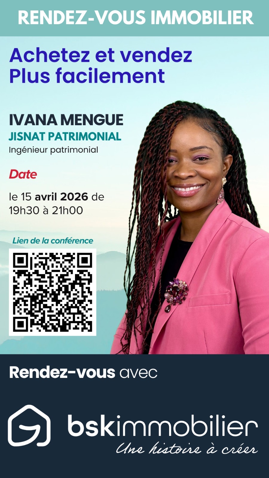 Flyer conférence Rendez-vous immobilier avec Ivana Mengue